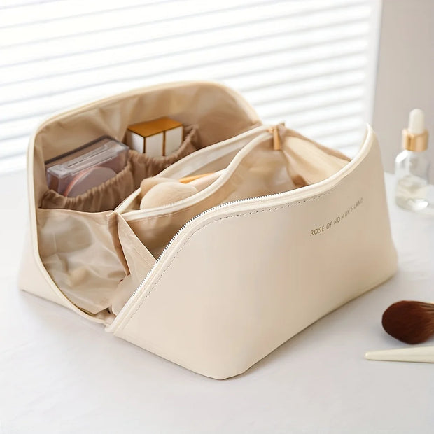 Trousse de Maquillage Femme – Organisateur Cosmétique de Voyage en Cuir PU