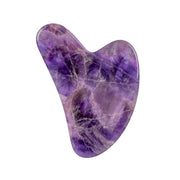 Set de Rouleau en Améthyste et Massager Gua Sha en Forme de Cœur