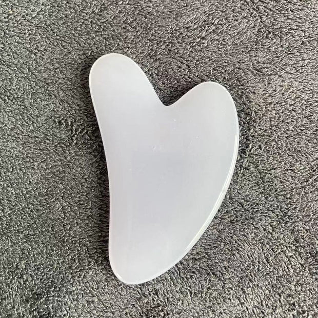 Planche de Gua Sha en Cire d'Abeille-Forme de Cœur pour Soin Facial