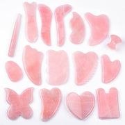 Outils de Massage Gua Sha en Quartz Rose Naturel