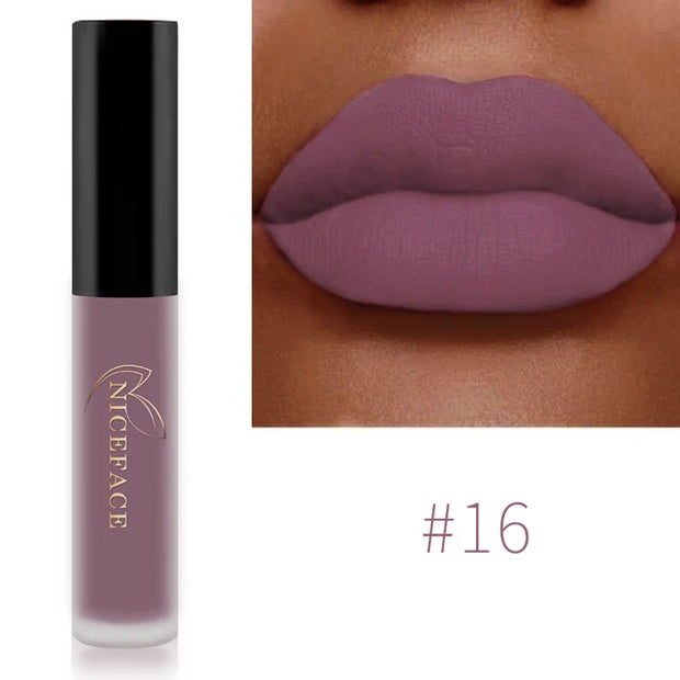 NICEFACE™ Lip Glaze Mat Velours – Fini Mat, Waterproof &amp; Longue Tenue