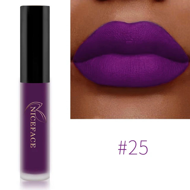 NICEFACE™ Lip Glaze Mat Velours – Fini Mat, Waterproof &amp; Longue Tenue