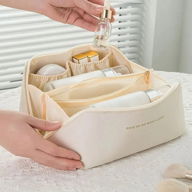 Trousse de Maquillage Femme – Organisateur Cosmétique de Voyage en Cuir PU