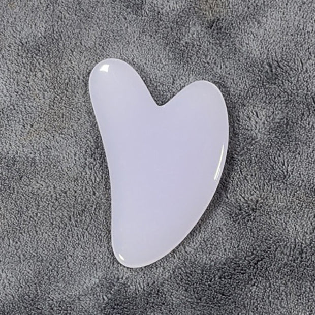 Planche de Gua Sha en Cire d'Abeille-Forme de Cœur pour Soin Facial