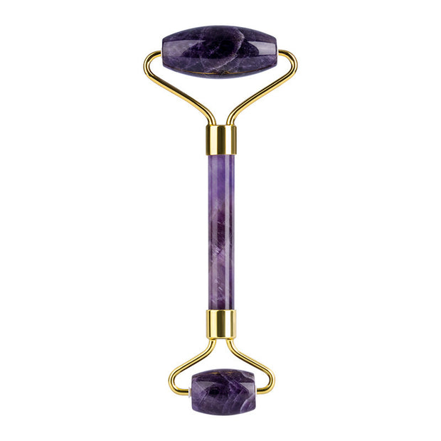 Set de Rouleau en Améthyste et Massager Gua Sha en Forme de Cœur