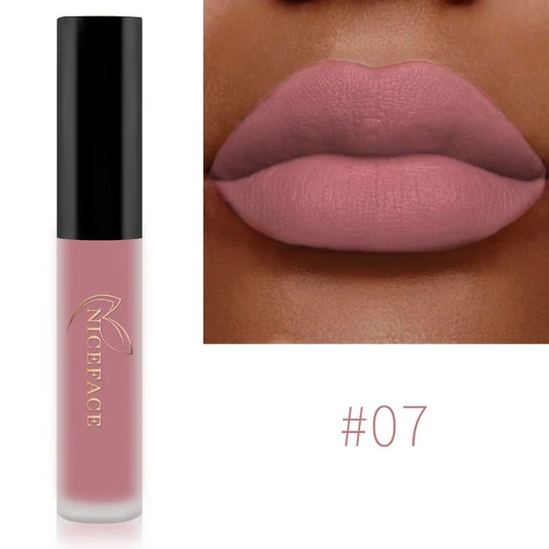 NICEFACE™ Lip Glaze Mat Velours – Fini Mat, Waterproof &amp; Longue Tenue