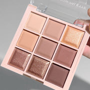 Palette Fards à Paupières 9 Couleurs – Mat, Pailleté & Nude Milk Tea