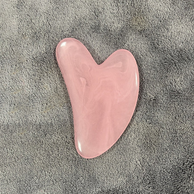 Planche de Gua Sha en Cire d'Abeille-Forme de Cœur pour Soin Facial