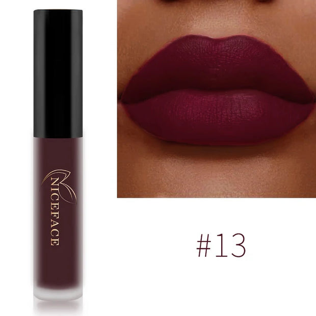 NICEFACE™ Lip Glaze Mat Velours – Fini Mat, Waterproof &amp; Longue Tenue