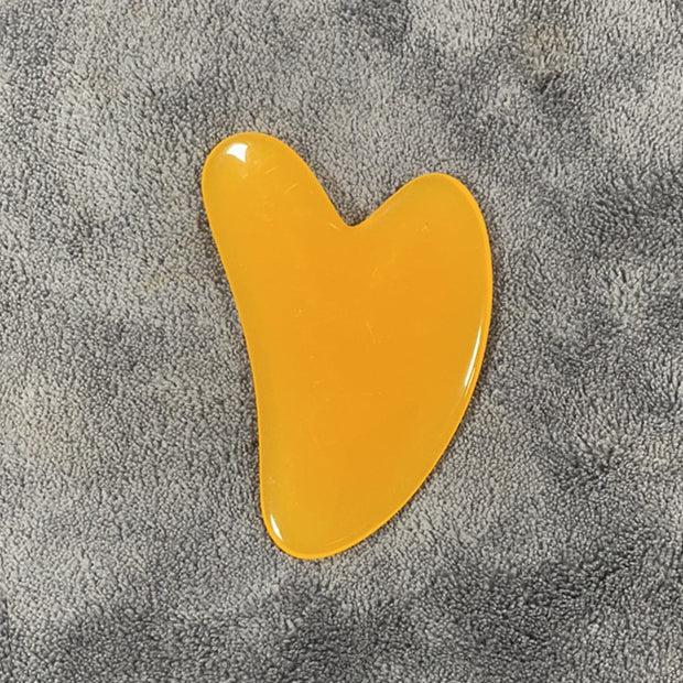 Planche de Gua Sha en Cire d'Abeille-Forme de Cœur pour Soin Facial