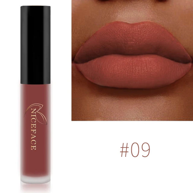 NICEFACE™ Lip Glaze Mat Velours – Fini Mat, Waterproof &amp; Longue Tenue