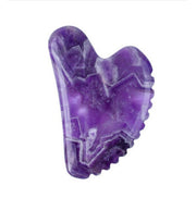 Set de Rouleau en Améthyste et Massager Gua Sha en Forme de Cœur