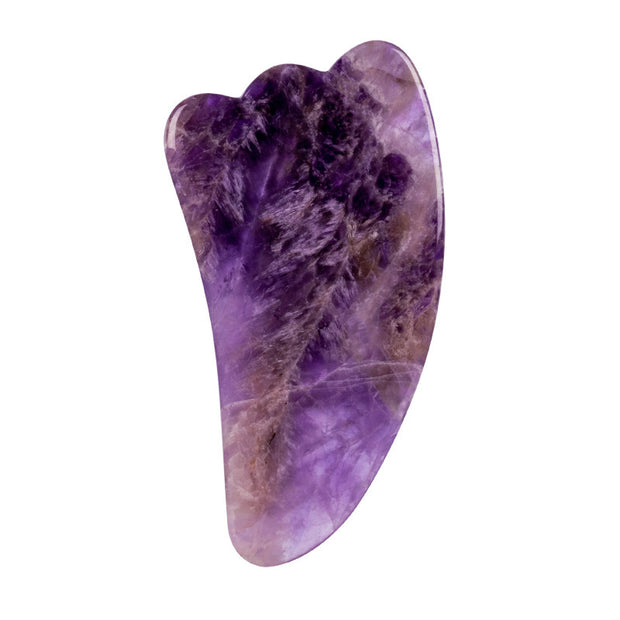 Set de Rouleau en Améthyste et Massager Gua Sha en Forme de Cœur