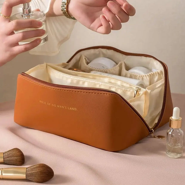 Trousse de Maquillage Femme – Organisateur Cosmétique de Voyage en Cuir PU