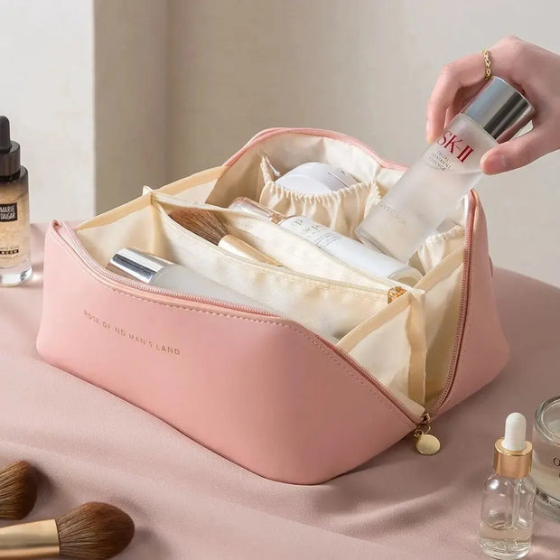 Trousse de Maquillage Femme – Organisateur Cosmétique de Voyage en Cuir PU
