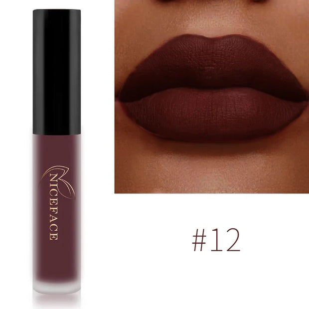 NICEFACE™ Lip Glaze Mat Velours – Fini Mat, Waterproof &amp; Longue Tenue