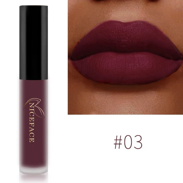 NICEFACE™ Lip Glaze Mat Velours – Fini Mat, Waterproof &amp; Longue Tenue