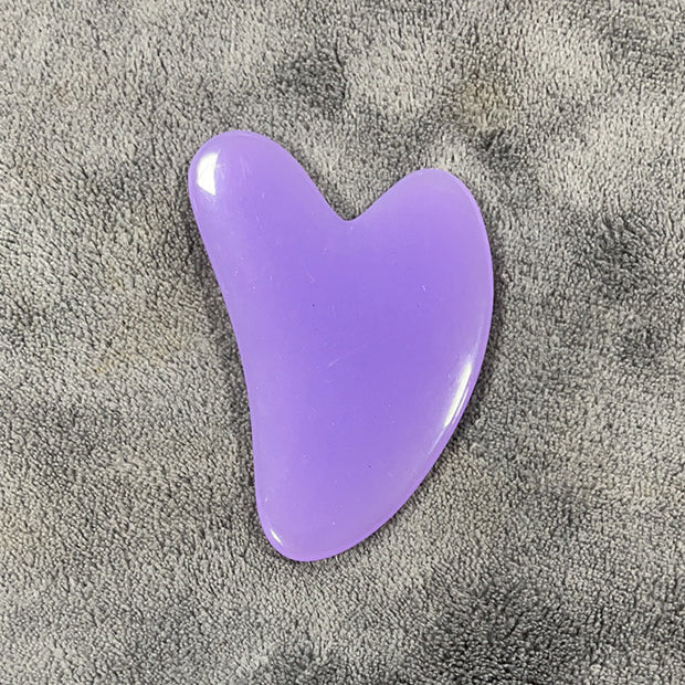 Planche de Gua Sha en Cire d'Abeille-Forme de Cœur pour Soin Facial