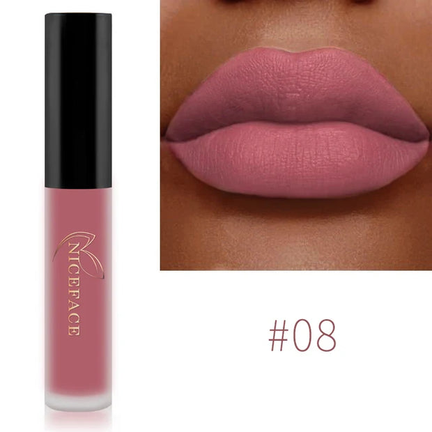 NICEFACE™ Lip Glaze Mat Velours – Fini Mat, Waterproof &amp; Longue Tenue