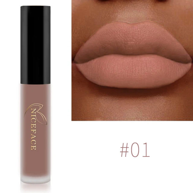 NICEFACE™ Lip Glaze Mat Velours – Fini Mat, Waterproof &amp; Longue Tenue
