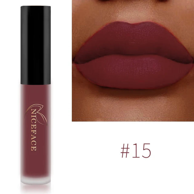 NICEFACE™ Lip Glaze Mat Velours – Fini Mat, Waterproof &amp; Longue Tenue