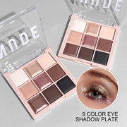 Palette Fards à Paupières 9 Couleurs – Mat, Pailleté & Nude Milk Tea
