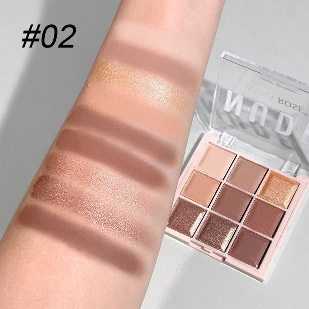 Palette Fards à Paupières 9 Couleurs – Mat, Pailleté & Nude Milk Tea