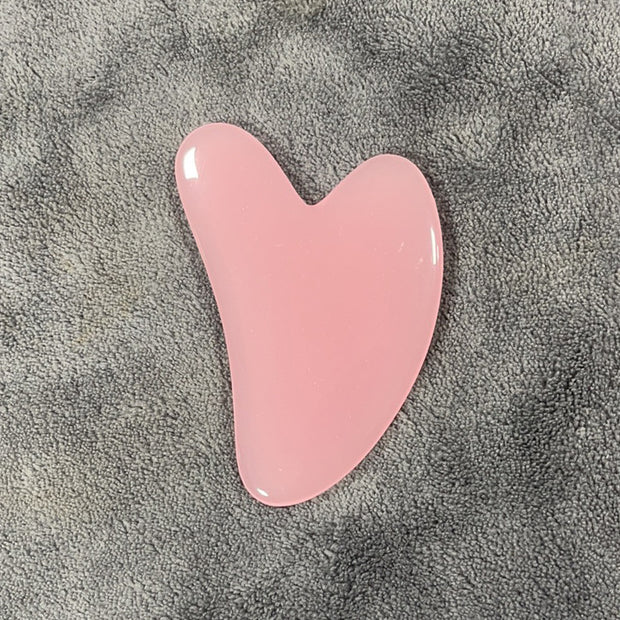 Planche de Gua Sha en Cire d'Abeille-Forme de Cœur pour Soin Facial