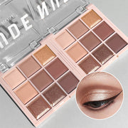 Palette Fards à Paupières 9 Couleurs – Mat, Pailleté & Nude Milk Tea